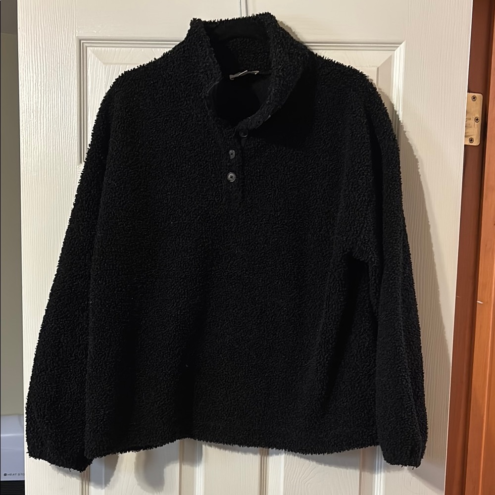 LOFT Black Quarter-Zip Sweatshirt